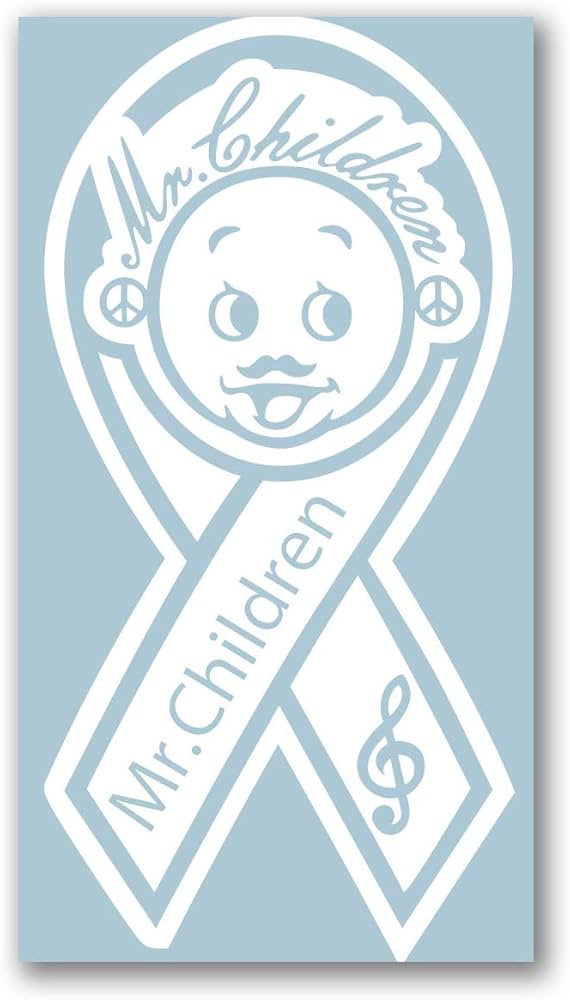 Amazon.co.jp: 絵柄だけ残る ステッカー リボン M 「ミスチル」 白