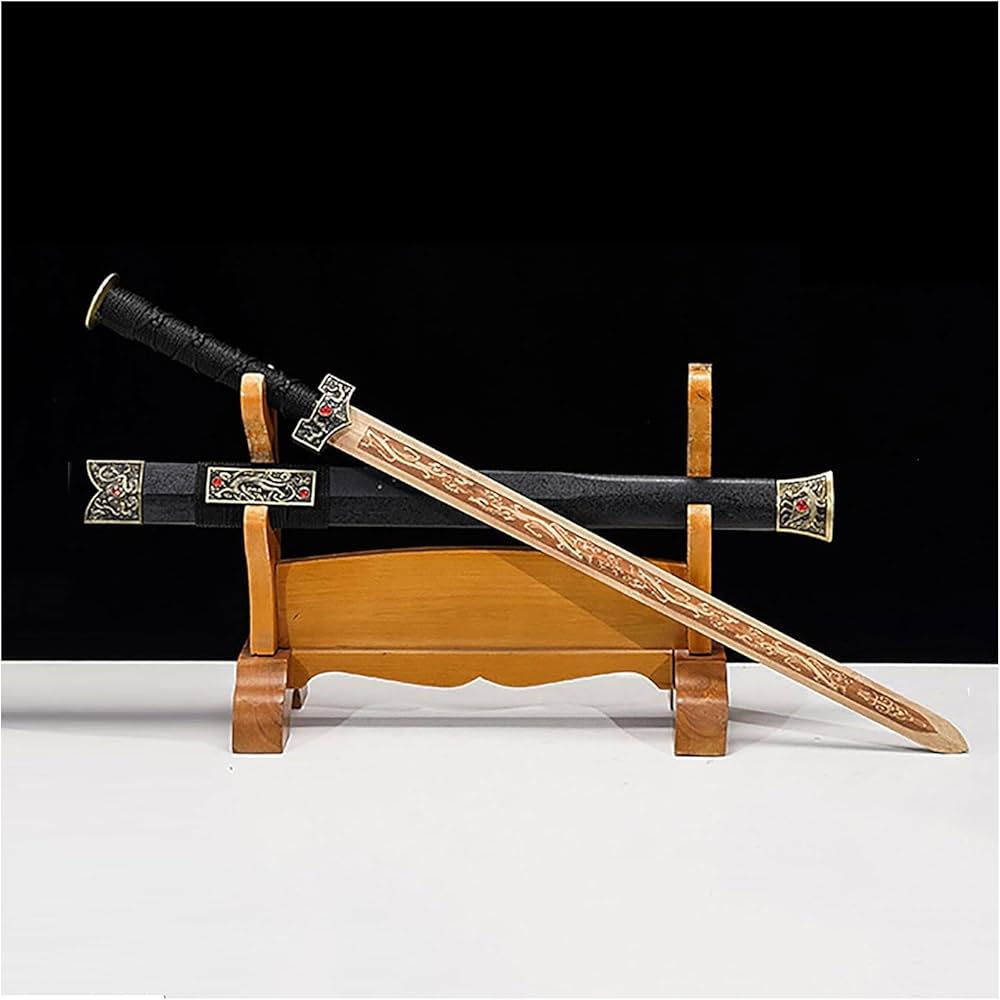 Amazon | 中国の剣 79 センチメートル黒中国手作り木刀天然竹刃木刀