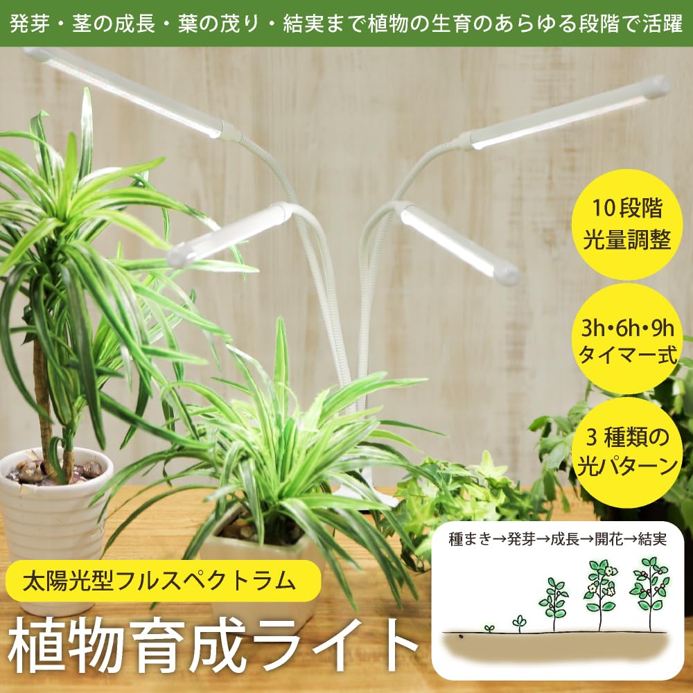 Amazon.co.jp: 植物育成ライト led クリップ 【1～4本まで選べるライト
