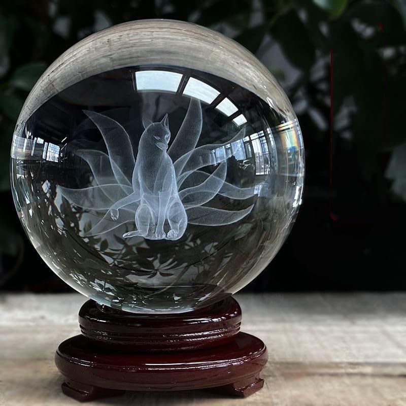 Amazon.co.jp: 風水グッズ 九尾の狐 九尾 九尾狐 人工水晶 玄関 開運