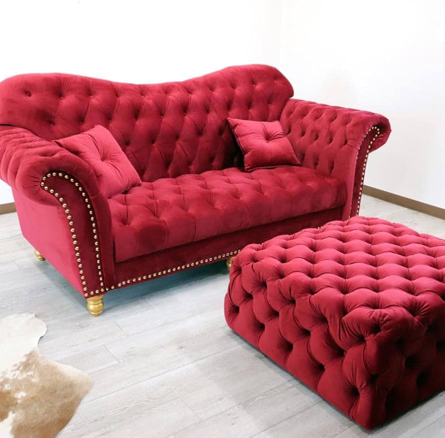 Amazon｜3Pソファ ハイバック トリプルソファ ベロア レッド