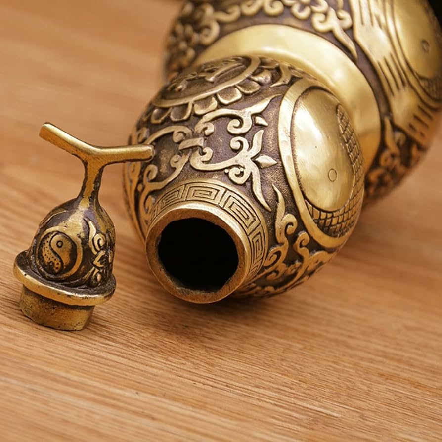 Amazon.co.jp: 瓢箪 置物 八卦 太極 ゴールド ひょうたん オブジェ 昇