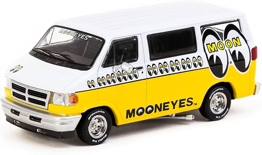 Amazon.com: Van White and Yellow with Graphics Mooneyes Global64