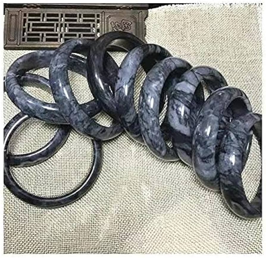 Amazon.co.jp: 本物の天然翡翠バングル手彫り翡翠ブレスレット女性