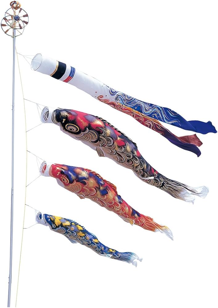 Amazon | 東旭 鯉のぼり 庭用 かぜいろ 4m 6点セット かぜいろ吹流し