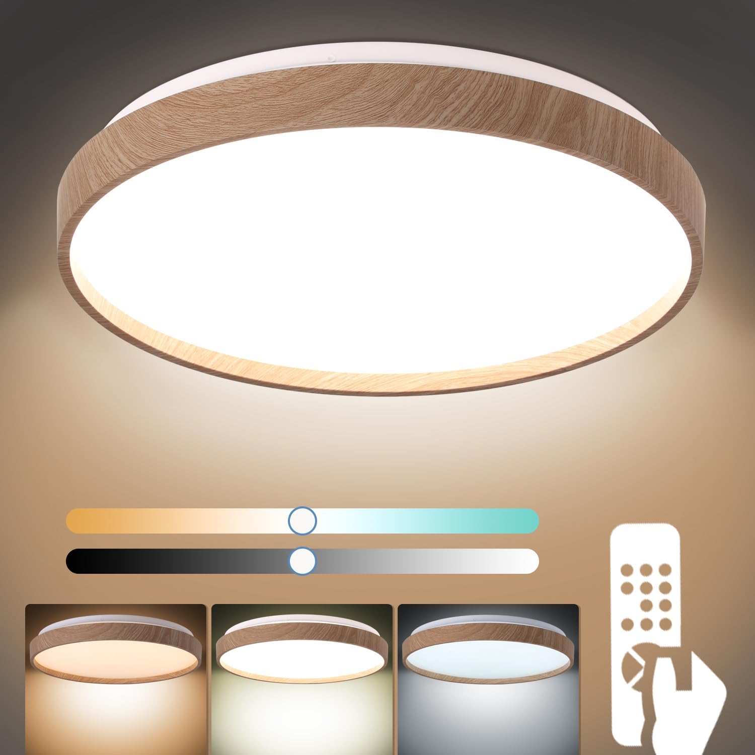 Amazon.co.jp : LEDシーリングライト 6畳 -8畳リモコン付 無段階調光