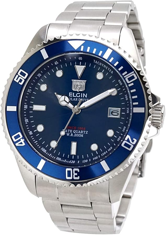 Amazon | 【国内正規品】エルジン ELGIN ソーラー ダイバー腕時計 20