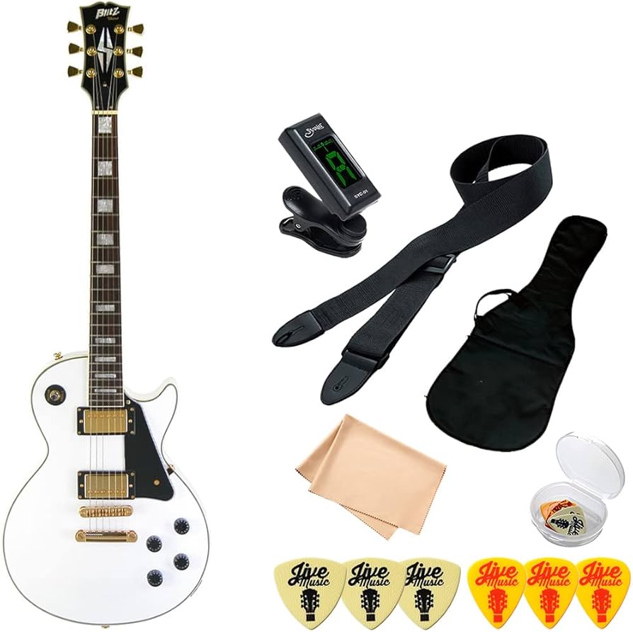 Amazon | エレキギター 初心者セット 7点 Blitz BLP-CST ホワイト レス