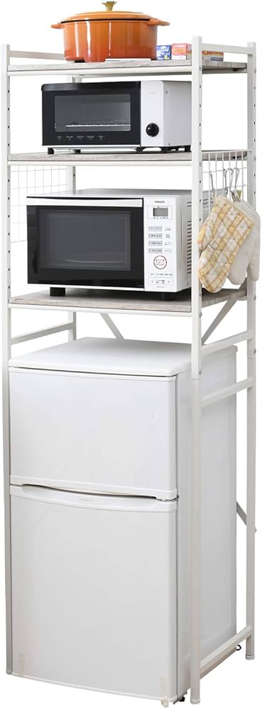 Amazon.co.jp: 山善(YAMAZEN) レンジラック 冷蔵庫上 ラック 小型