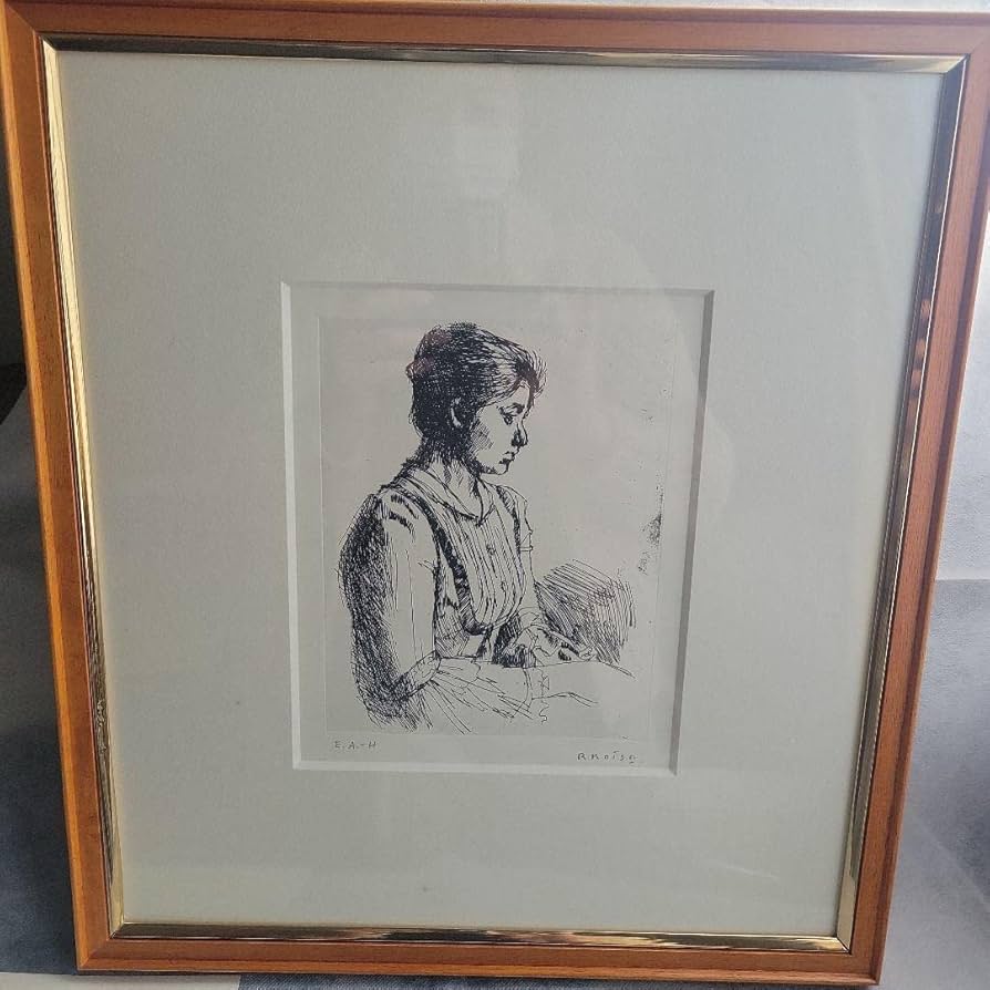 Amazon.co.jp: 小磯良平画伯若い女 銅版画(エッチング)複製 : おもちゃ