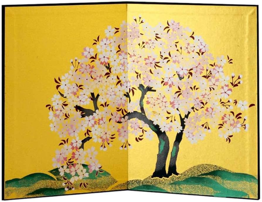 Amazon | 雛人形 コンパクト 屏風のみ/金彩屏風（桜山） /紙