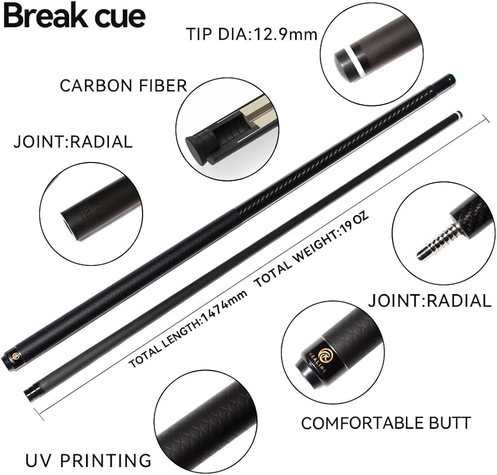 Amazon.co.jp: ビリヤード キュー KHEALING 58インチ 19 oz 1/2