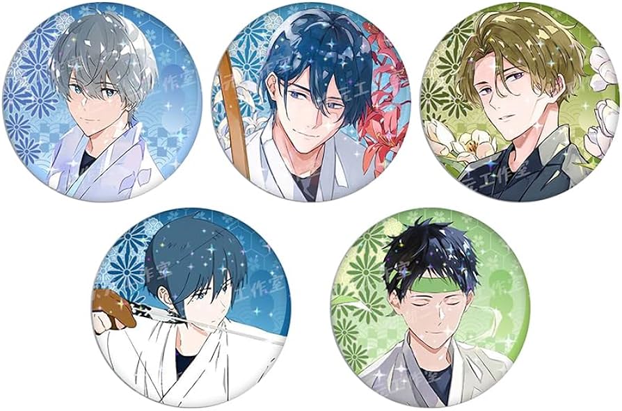 Amazon.co.jp: ツルネ 風舞高校弓道部 缶バッジ ブローチ バッジ 5個