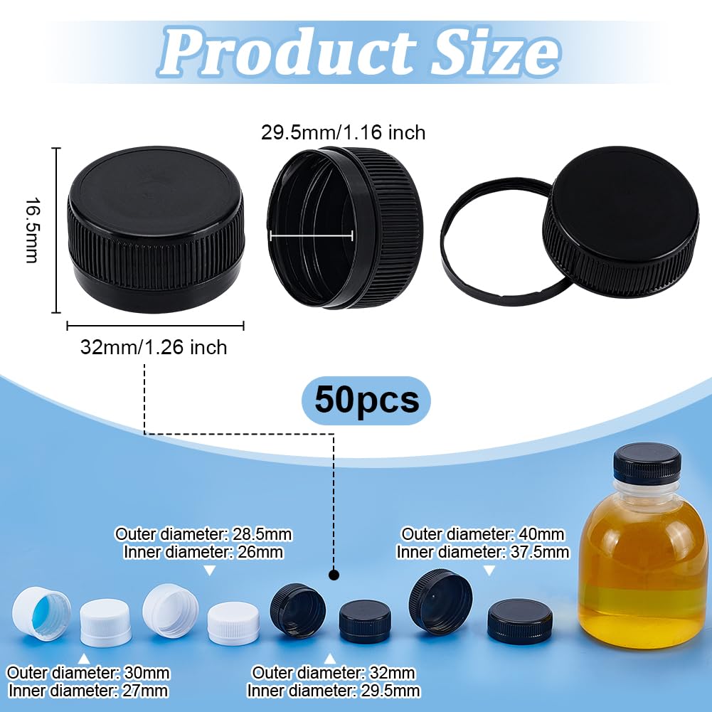 Amazon｜OLYCRAFT 50個 ボトルキャップ 内径29.5mm ブラック