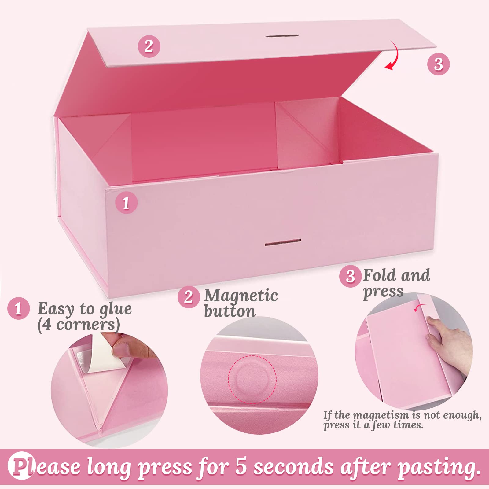 Amazon | ピンクのギフトボックス、蓋付き高級マグネットギフト
