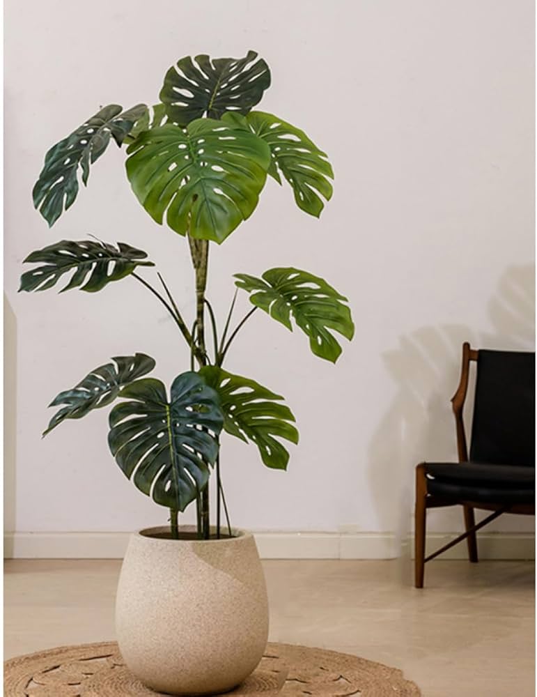 Amazon｜HGJH 人工観葉植物 大型 A型*鉢付き モンステラ 大きい 人工