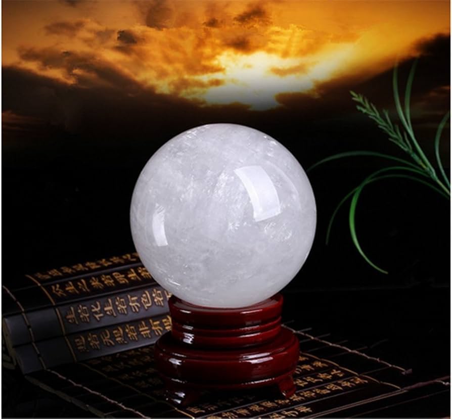 Amazon.co.jp: (イスイ)YISHUI 天然 白水晶 ボール 置物 ラッキー 鎮宅
