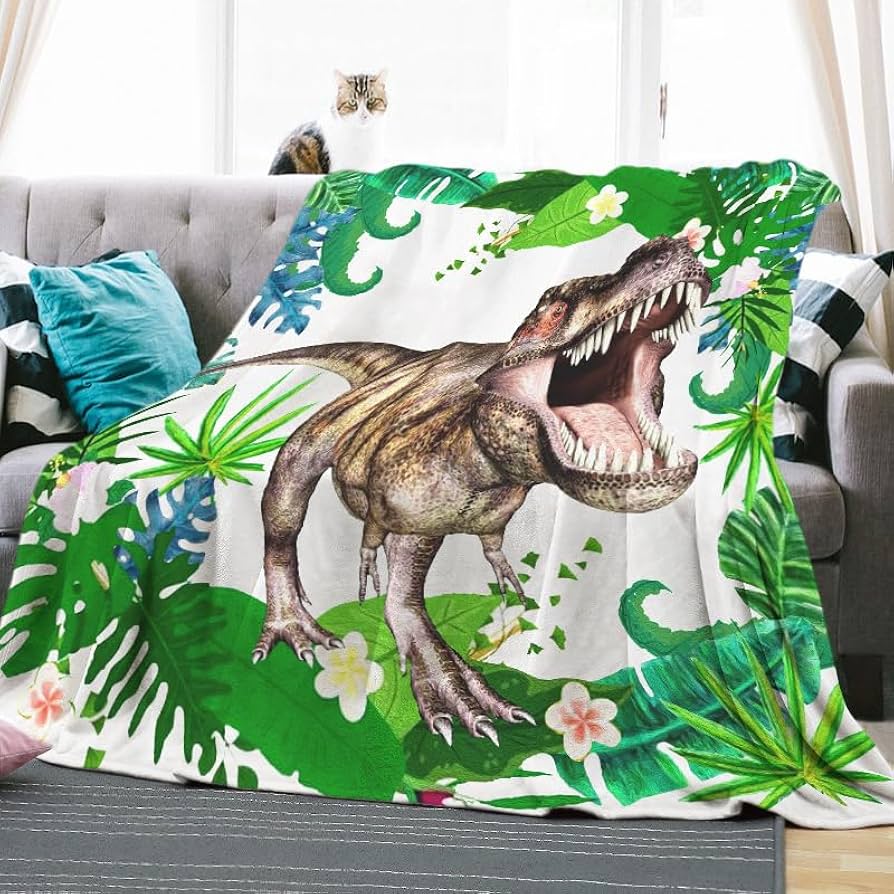 Amazon｜毛布 プリント模様 冬用 ブランケット かわいい 恐竜 柄 世界