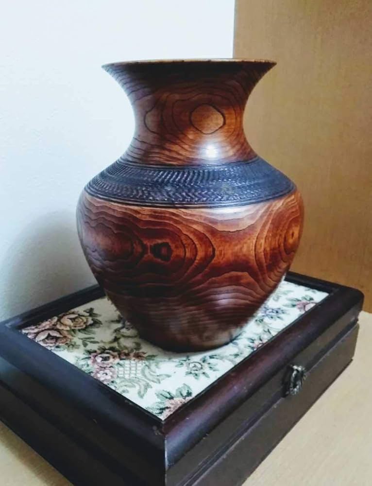 Amazon.co.jp: ！ 骨董品 美しい 木製 花瓶 ツボ つぼ 壷 壺