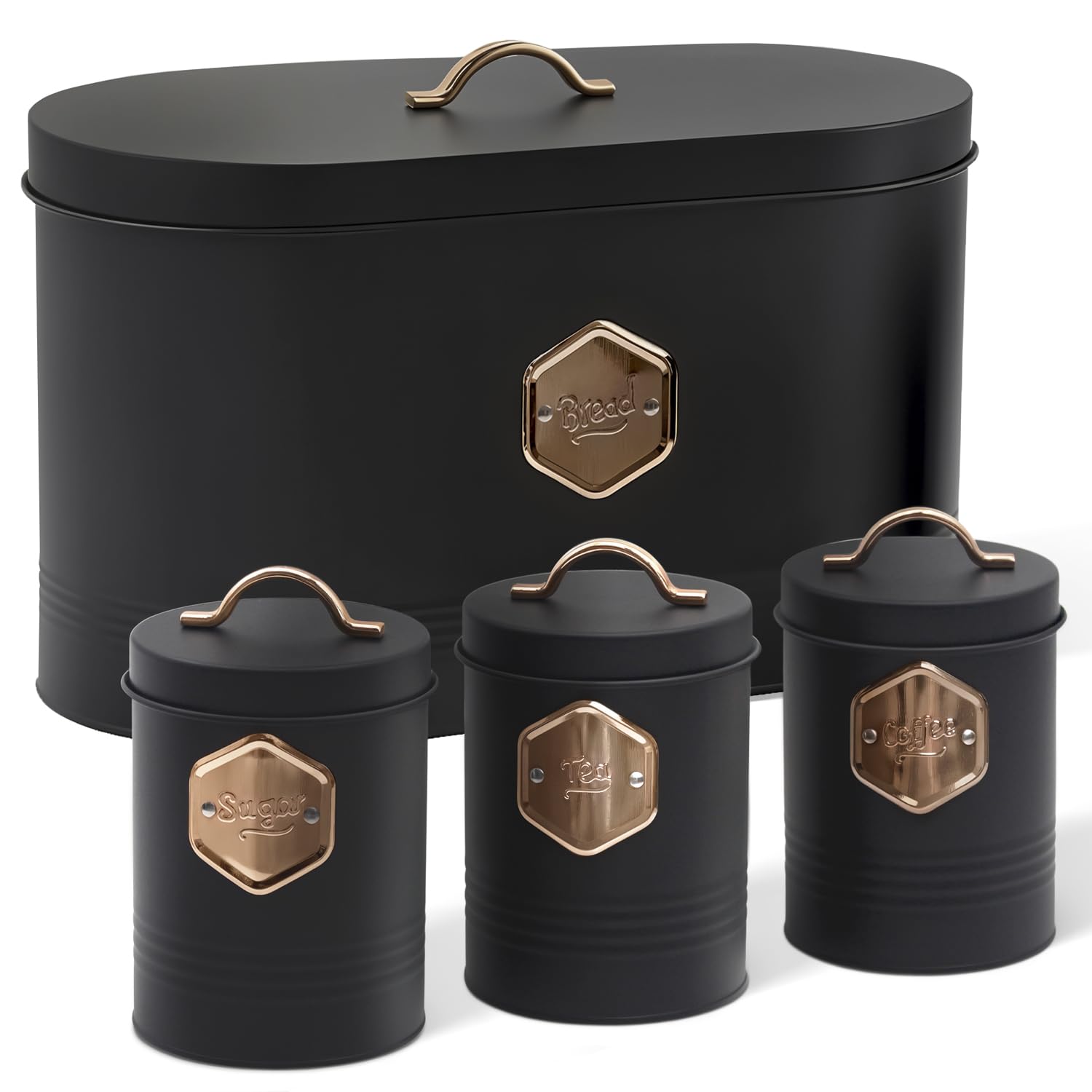 Amazon.com: Plexon Bread Box for Kitchen Countertop with 3 Coffee