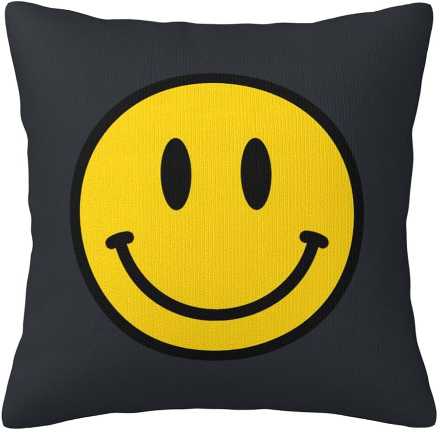 Amazon.co.jp: カラフル ニコちゃんマーク クッションカバー 45×45cm