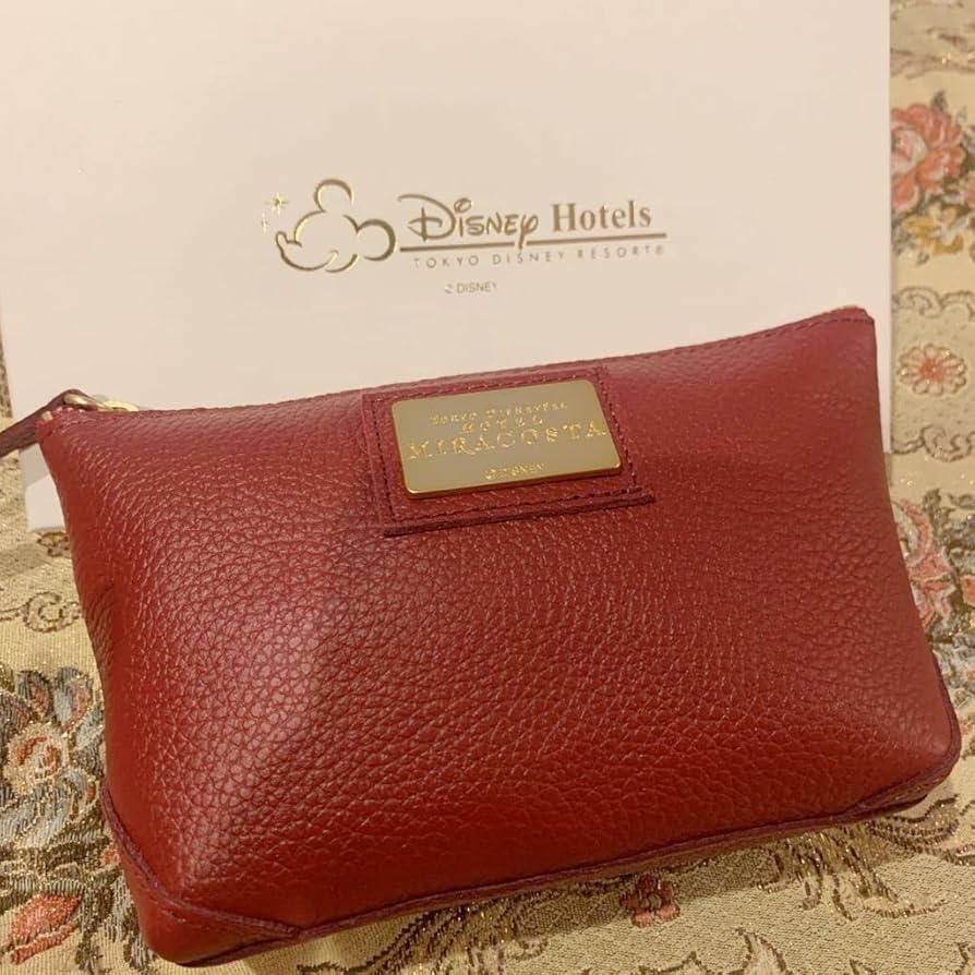 Amazon.co.jp: ホテル ミラコスタ 10回宿泊特典 本革ポーチ 赤 レッド