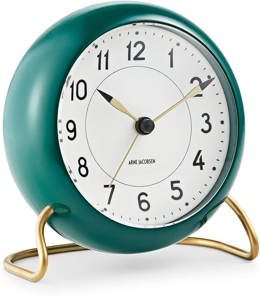 Amazon.com: Arne Jacobsen Clocks Station Table Clock, Green and