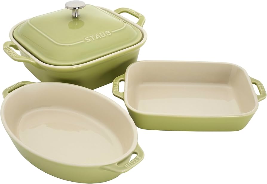 Amazon.com: Staub Ceramic 4-pc Baking Pans Set, Casserole Dish