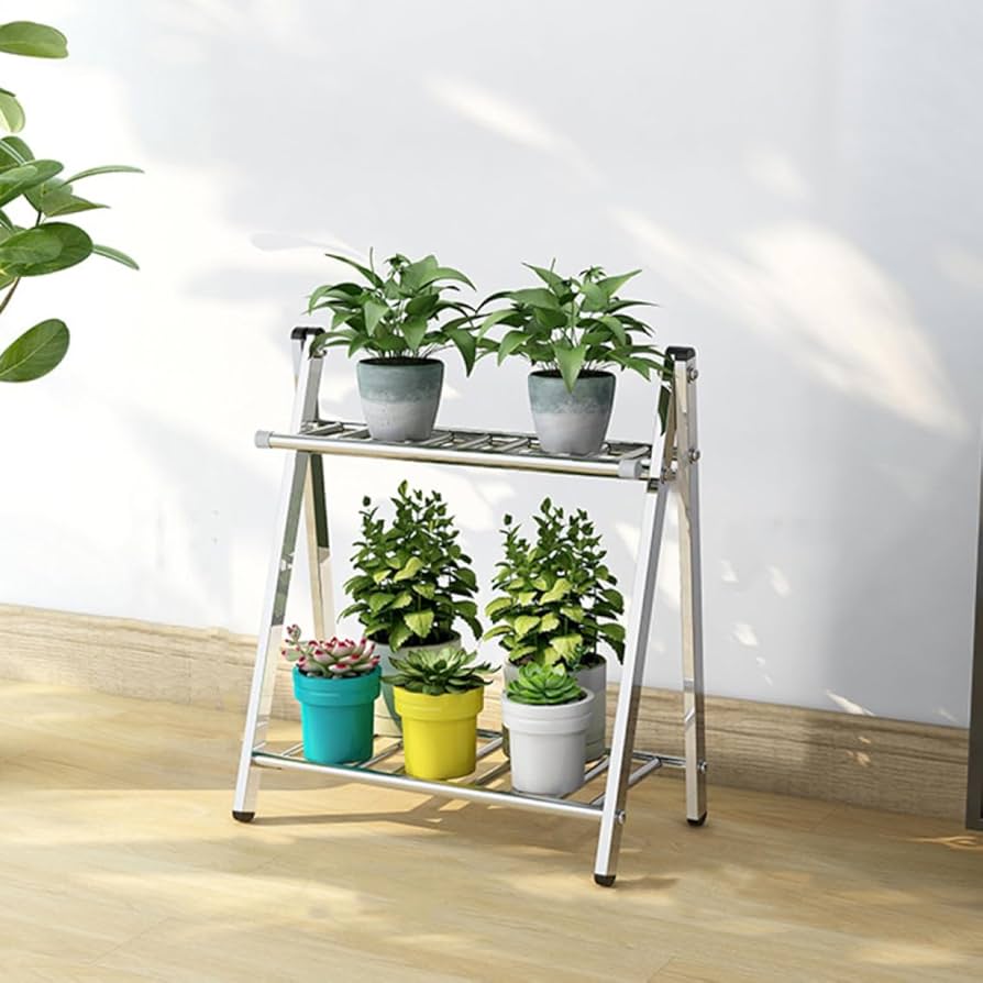 Amazon.co.jp: ステンレス製プランタースタンド 2段 プラントスタンド