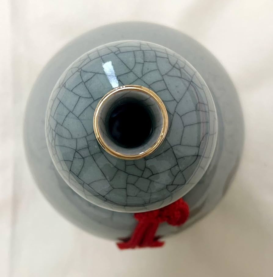 Amazon.co.jp: 大堀相馬焼 大陶窯 走り駒図 貫入柄 瓢箪型 青磁花瓶