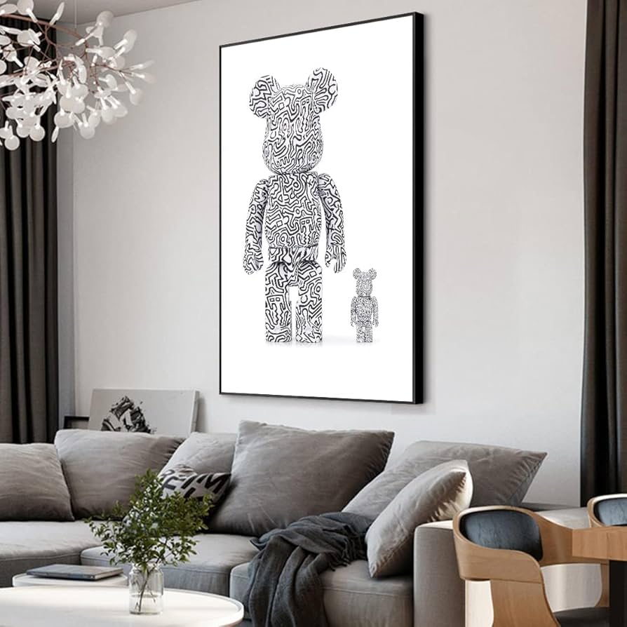 Amazon.co.jp: be@rbrickアートパネル ベアブリック壁掛け絵画 油絵