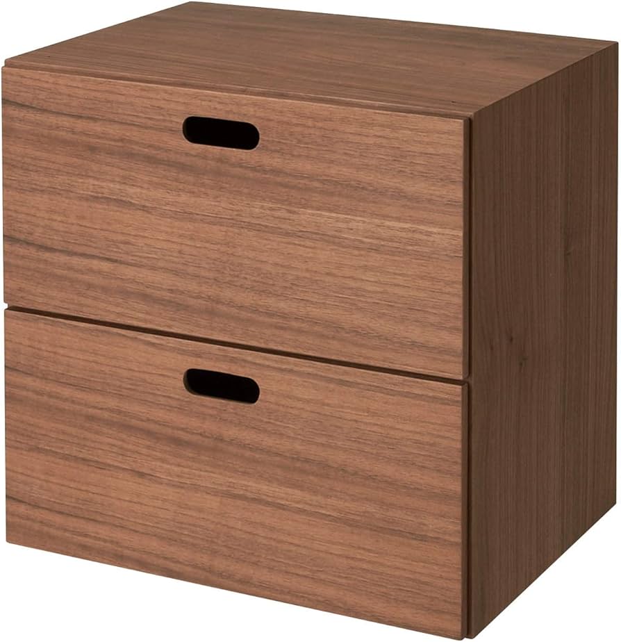 Amazon｜無印良品 スタッキングチェスト 幅37×奥行28×高さ37cm 引出し2