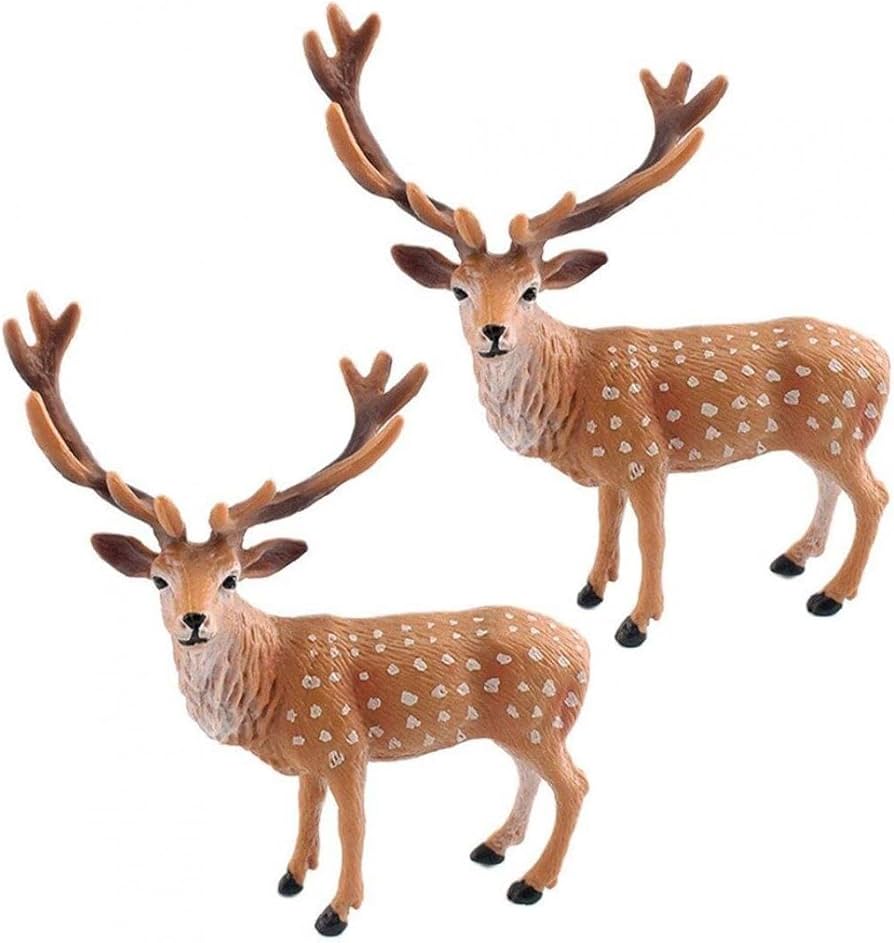 Amazon.co.jp: Toivexa エゾシカ 置物 森林 動物モデル フィギュア