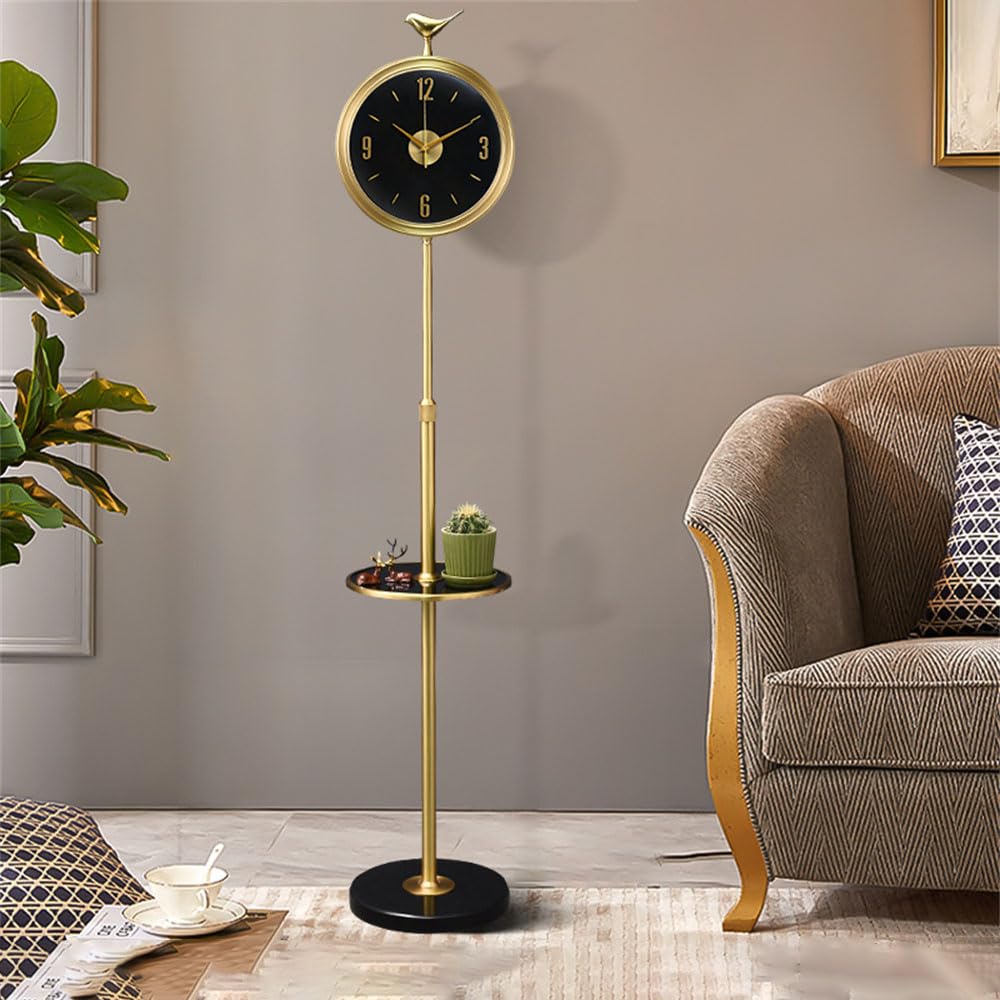 Amazon｜フロアスタンディング大型時計 収納棚と大理石ベース付き