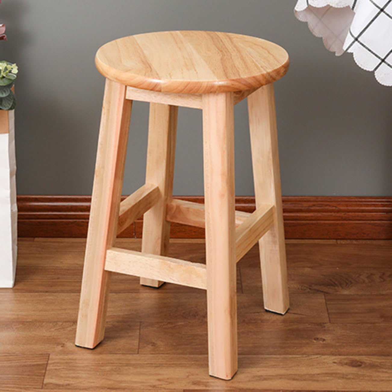 Amazon.co.jp: THLD ハイスツール 木製 スツール 丸型 天然木 木製