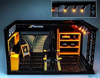 Amazon.co.jp: Raineed ミニカー整備場 1/24 ガレージ ジオラマ 修理