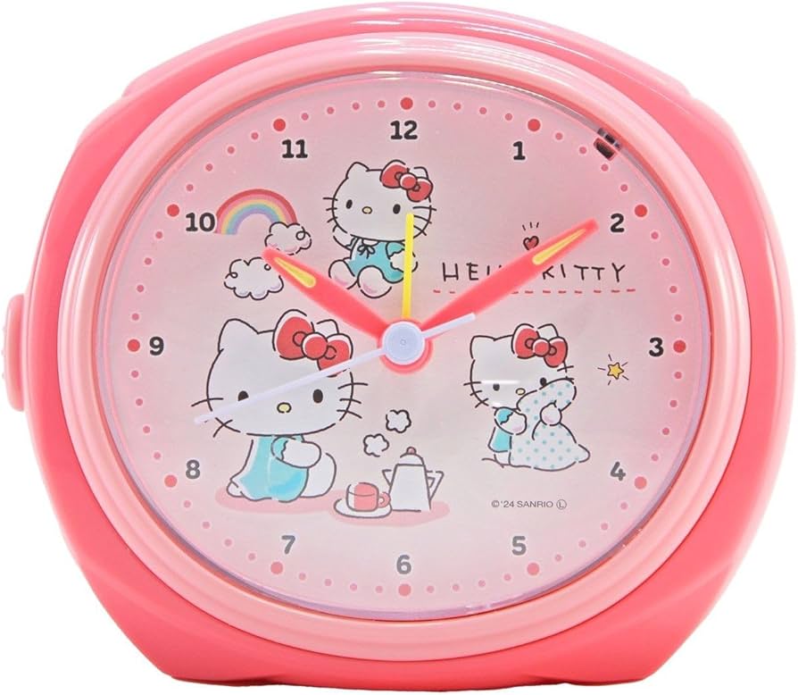 Amazon.co.jp: サンリオ 目覚まし時計 アナログ 置き時計 連続秒針