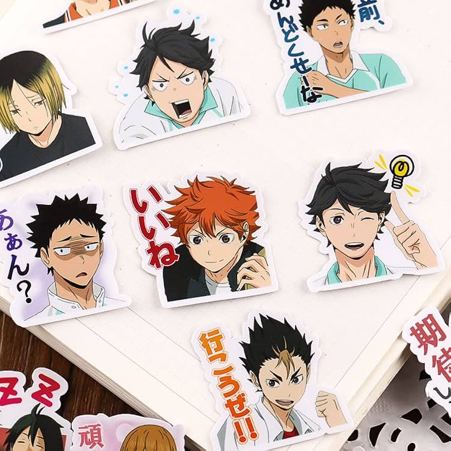 Amazon.co.jp: ハイキュー ステッカー 40枚 シール 烏野高校 音駒高校