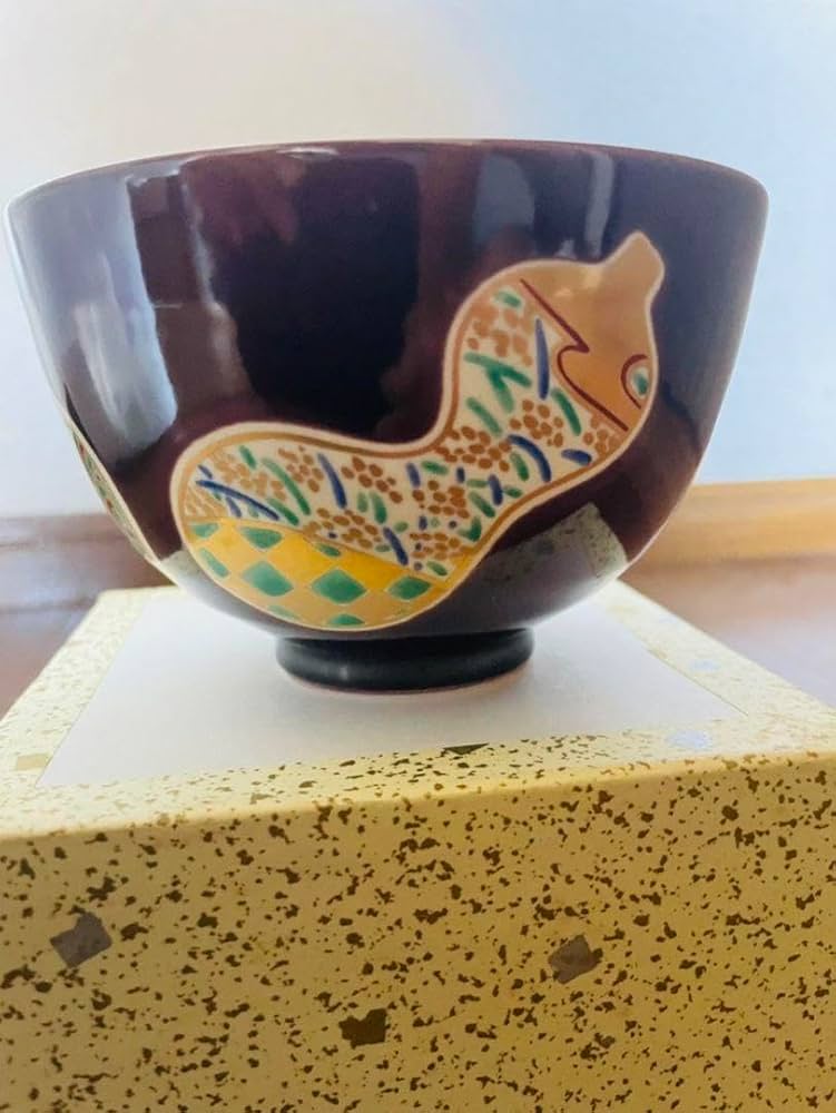 Amazon.co.jp: 茶道具 京焼 鈴木清安作 瓢箪紋茶碗 在銘品 抹茶碗 瓢絵
