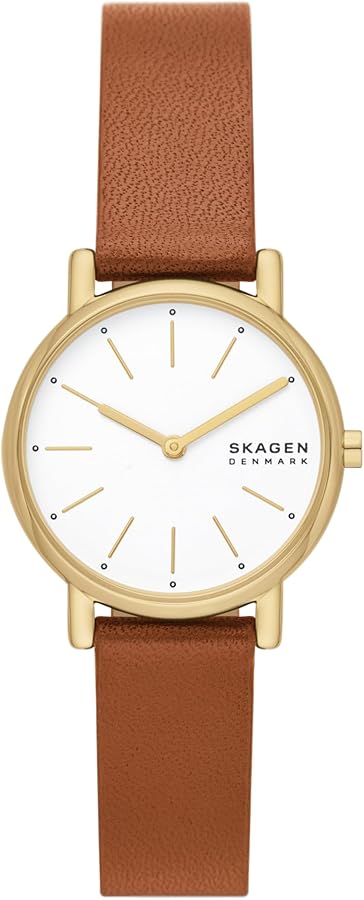 Amazon.com: Skagen Women's Signatur Lille Two-Hand Gold Stainless