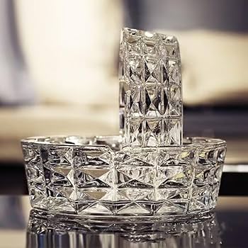 Amazon.co.jp: ガラス 灰皿 クリスタル灰皿 ガラス製卓上灰皿 おしゃれ