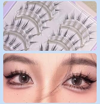 Amazon | つけまつげ ナチュラル ア 人気 5ペア 0.01mm極細 透明軸 芯