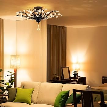 Amazon.co.jp : Chende シーリングライト レトロ クリスタル 5灯 照明