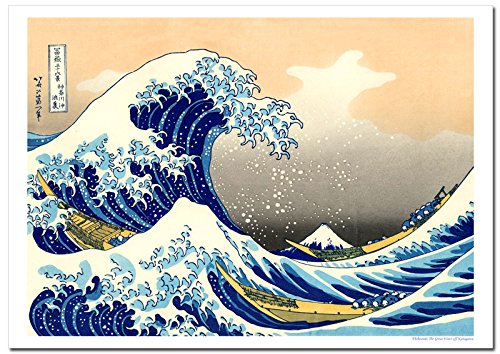 Amazon.co.jp: 世界の名画・葛飾北斎 神奈川沖浪裏 ジークレー技法