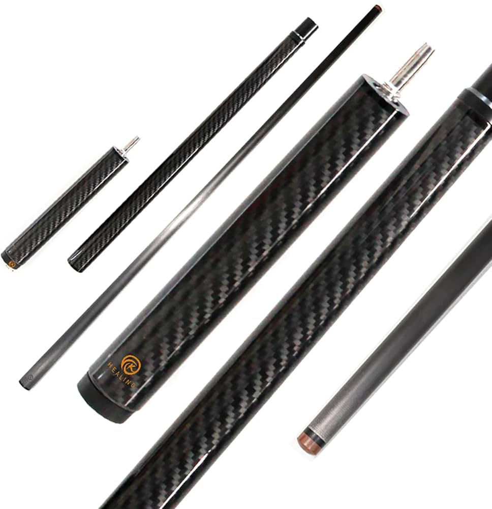 Amazon.co.jp: KHEALING ビリヤード キュー カーボン 電木皮頭 黒電木