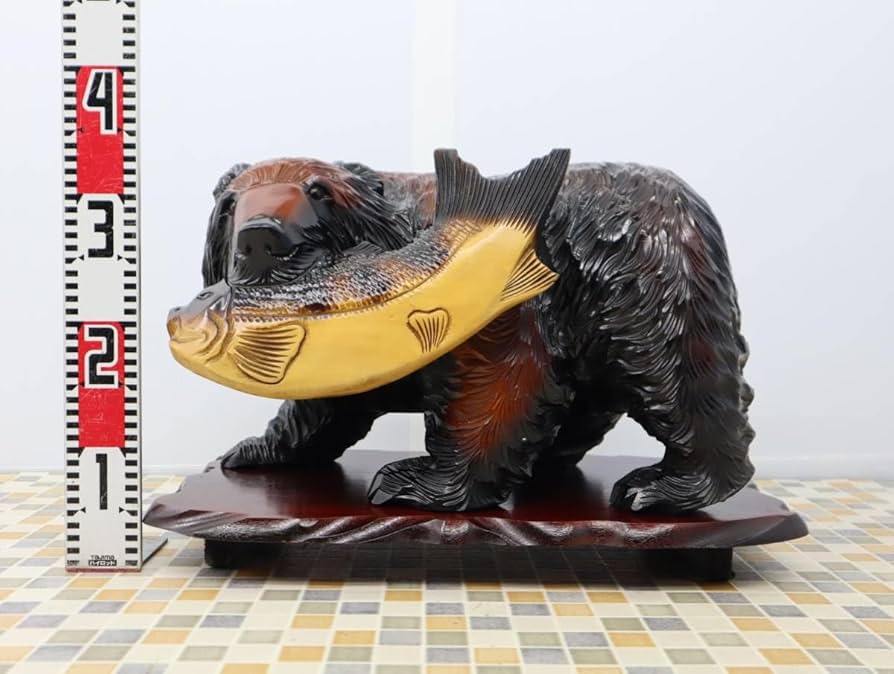 Amazon.co.jp: ▽大迫力 大熊 大きい ｜木彫り クマ 熊｜ レトロ