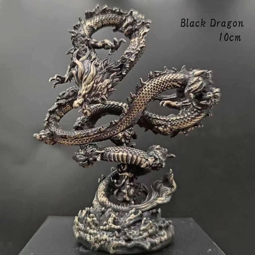 Amazon.co.jp: [AiO JAPAN] 風水 龍 ブラックドラゴン 浮遊龍 金属