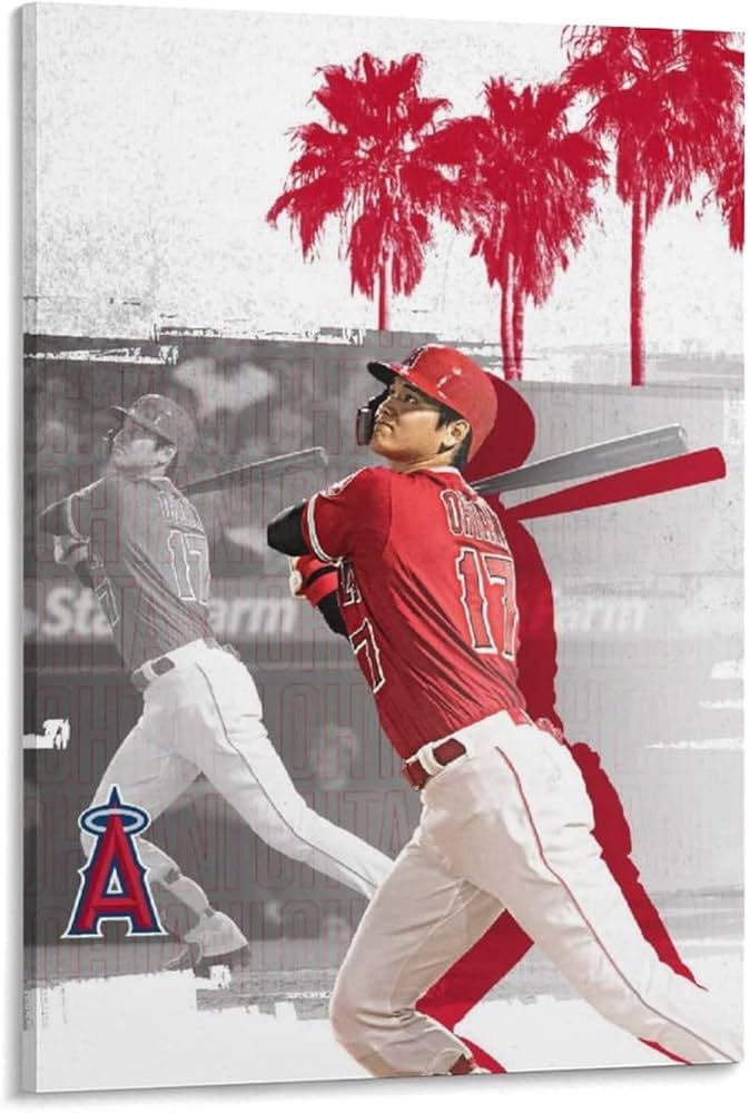 Amazon.co.jp: 野球選手 大谷翔平 ポスター アートパネル キャンバス