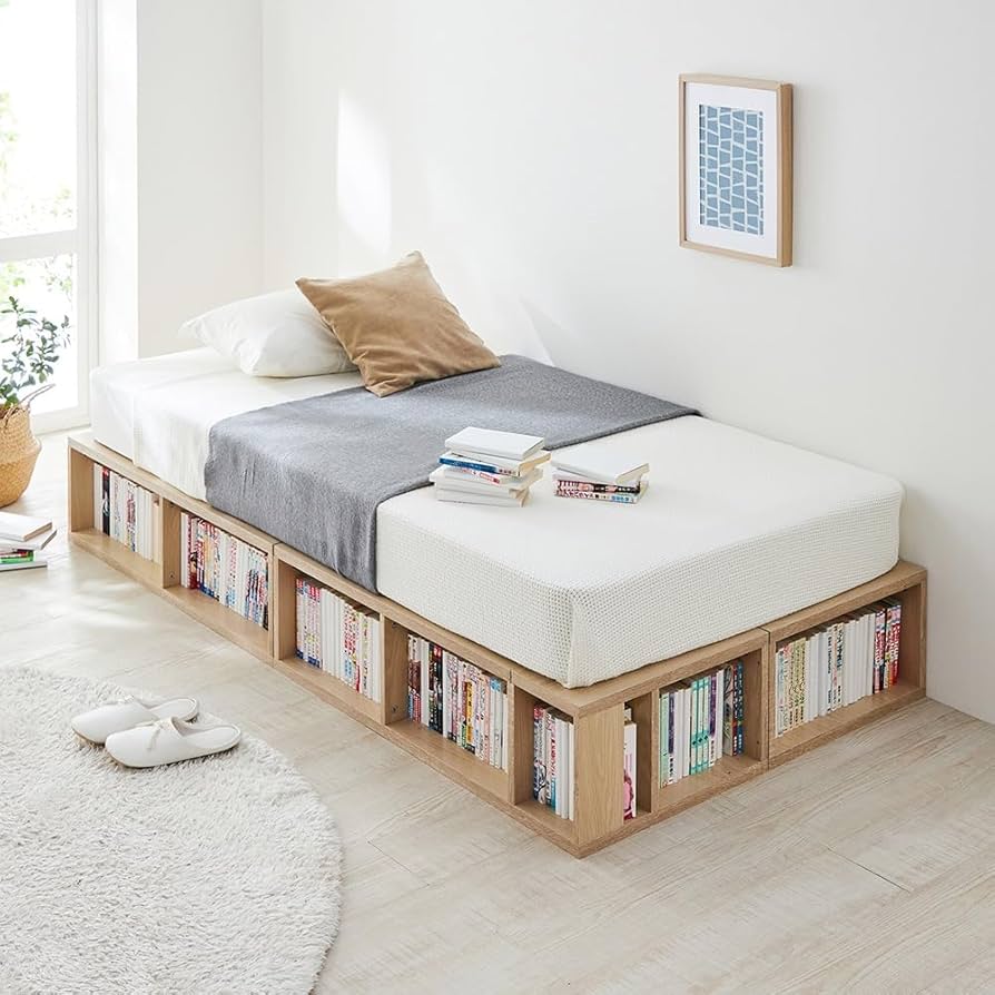 Amazon｜[ベルメゾン] ベッド ずらっと本が並ぶ マルチ ユニット