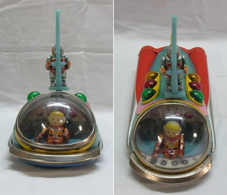 Amazon.co.jp: ビンテージ 動作品マスダヤ ブリキ ムーンロケットMOON